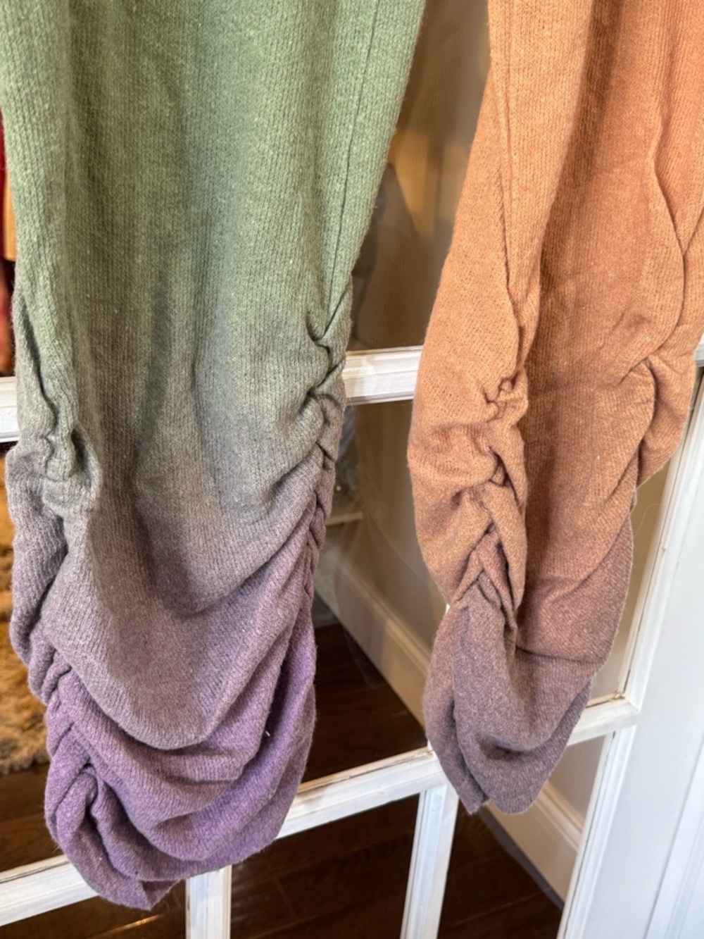 πππ Jade Ombre Ruched Track Pants in Purple, Green & Orange πππ - Picture 4 of 5